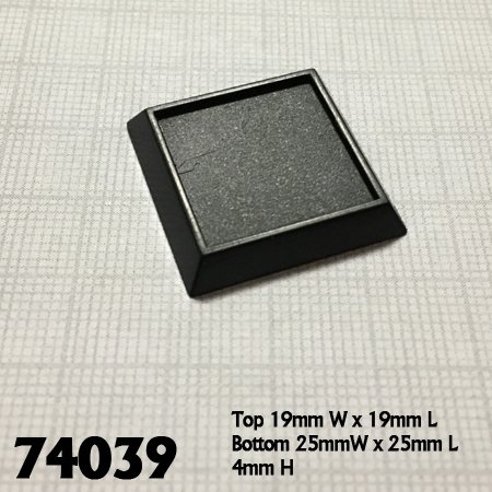 [74039] 1" Square Plastic Gaming Base (no slot) (20)